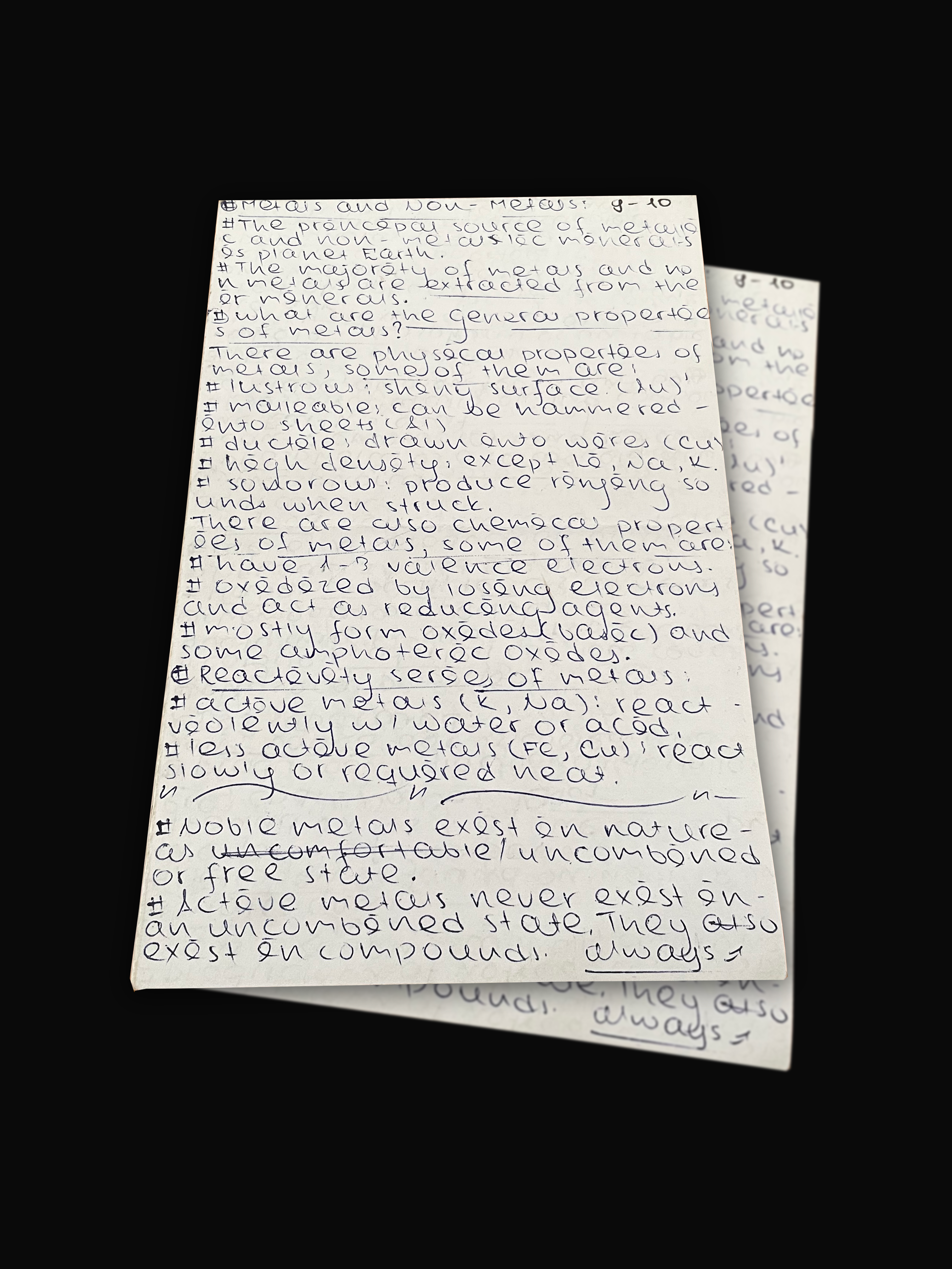 chemistry notes from sophomore year